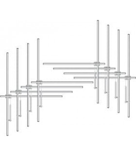 Antena dipolo FM 8-Bay de aluminio, 2500 Watt, conector 7/8