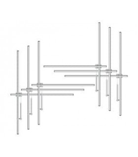 Antena dipolo FM 6-Bay de aluminio, 2500 Watt, conector 7/16
