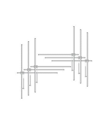 Antena dipolo FM 6-Bay de aluminio, 2500 Watt, conector 7/16